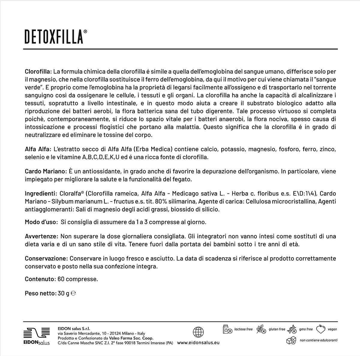 Foglietto illustrativo Detoxfilla Foglietto illustrativo Detoxfilla