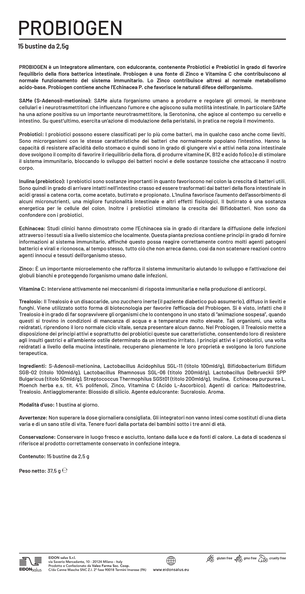Foglietto illustrativo Probiogen Foglietto illustrativo Probiogen