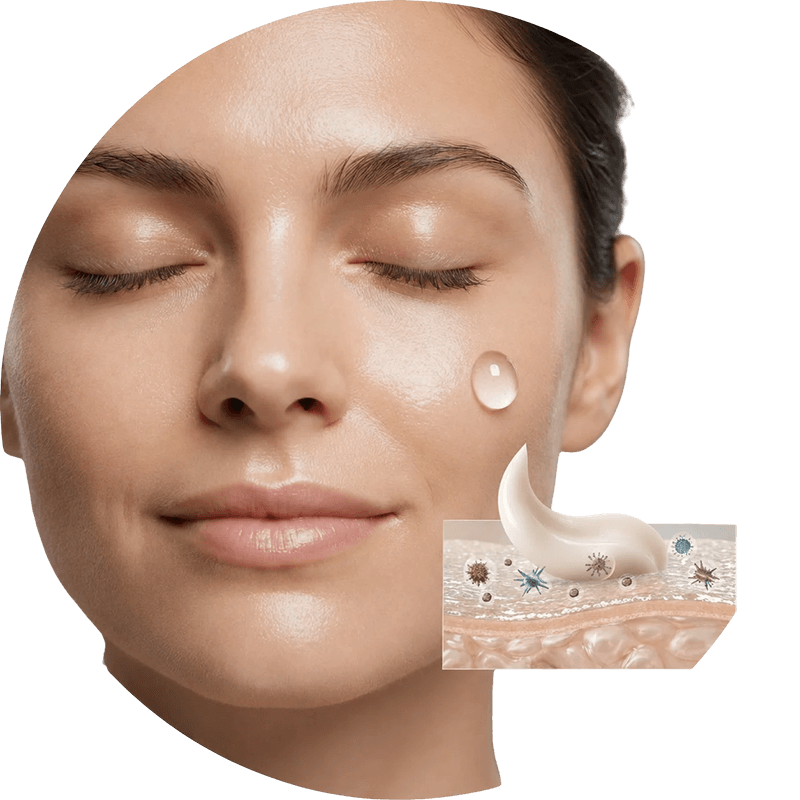 Donna con pelle pulita